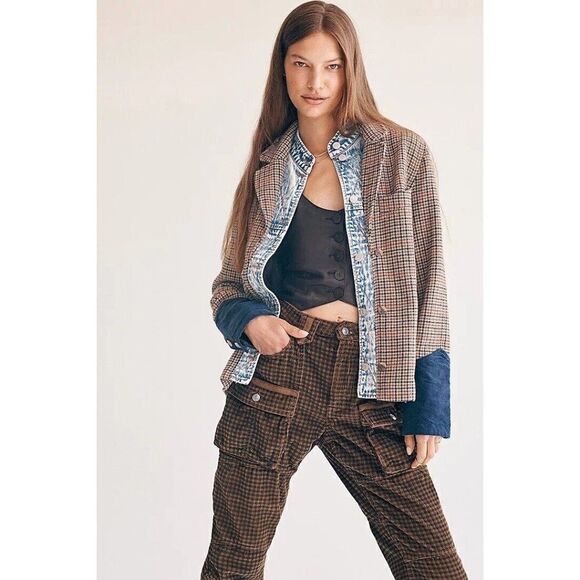 NWT WE THE FREE PEOPLE Sz 28 THE LONDON CALLING SLOUCHY CORD PANTS SANDSTONE - Picture 1 of 6